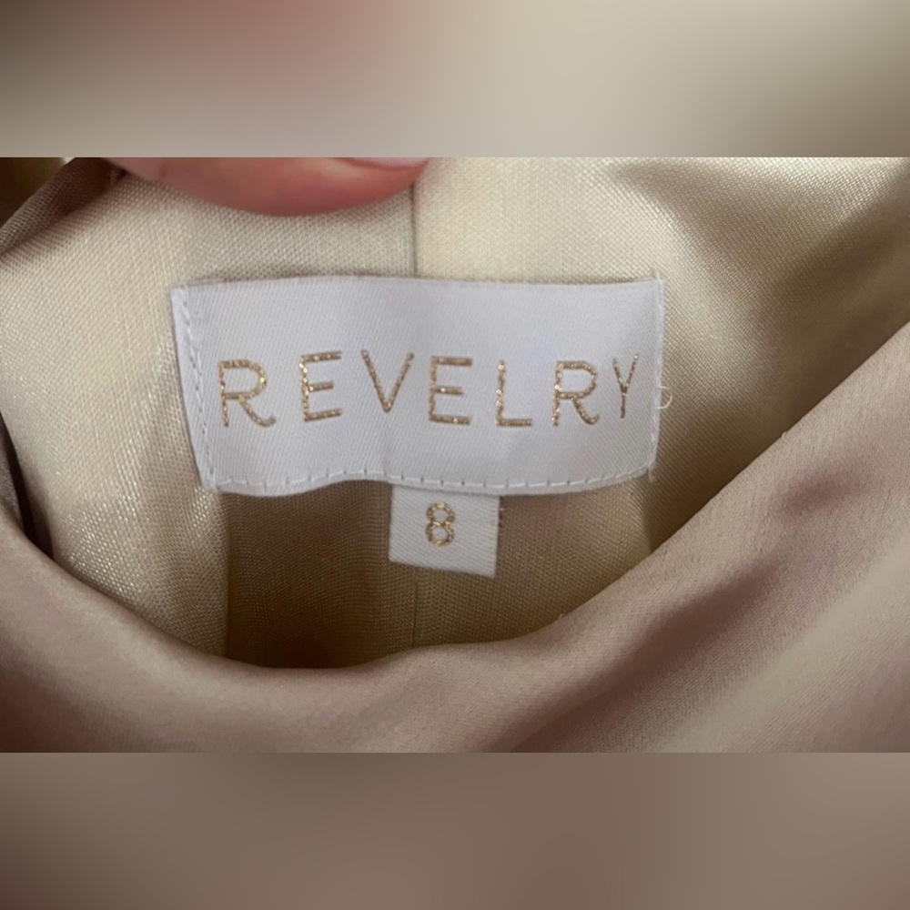 Revelry Skye Satin in Gold Champagne - Picture 4 of 4